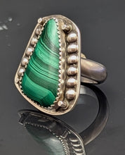 Load image into Gallery viewer, Malachite Sterling Silver Ring- Size 7