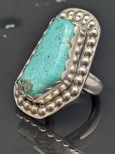 Load image into Gallery viewer, Turquoise 22ct Sterling Silver Ring size 7