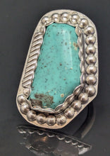 Load image into Gallery viewer, Turquoise 22ct Sterling Silver Ring size 7