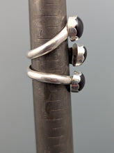 Load image into Gallery viewer, Onyx Sterling Silver Ring-3 stone size 7.5