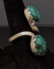 Load image into Gallery viewer, Chrysocolla 2-Stone adjustable ring size 5.5-6.5
