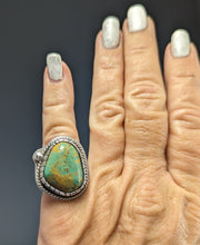 Load image into Gallery viewer, Turquoise- Cripple Creek Sterling Silver ring Size 6