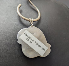 Load image into Gallery viewer, Turquoise - Nacozari Serrated Bezel Sterling Silver Pendant-28 carats