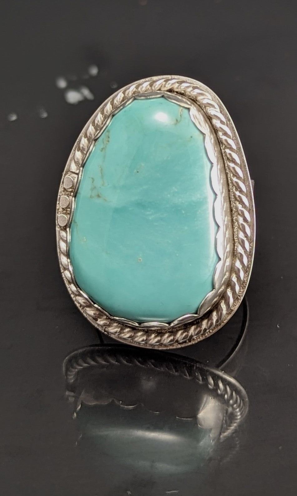 Turquoise Sterling Silver Ring- Nacozari size 8.5