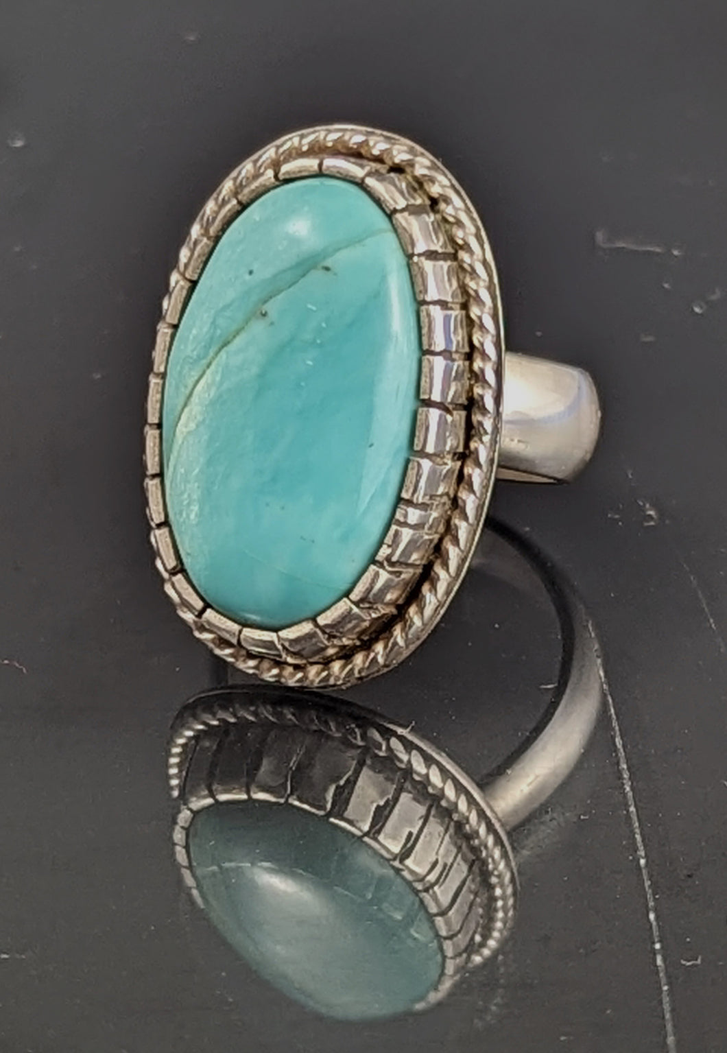 Turquoise Sterling Silver Ring- Nacozari size 8
