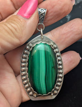 Load image into Gallery viewer, Malachite Sterling Silver Pendant
