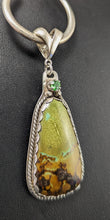 Load image into Gallery viewer, Turquoise Sterling Silver Pendant- 26ct with 4mm Cubic Zirconia