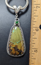 Load image into Gallery viewer, Turquoise Sterling Silver Pendant- 26ct with 4mm Cubic Zirconia