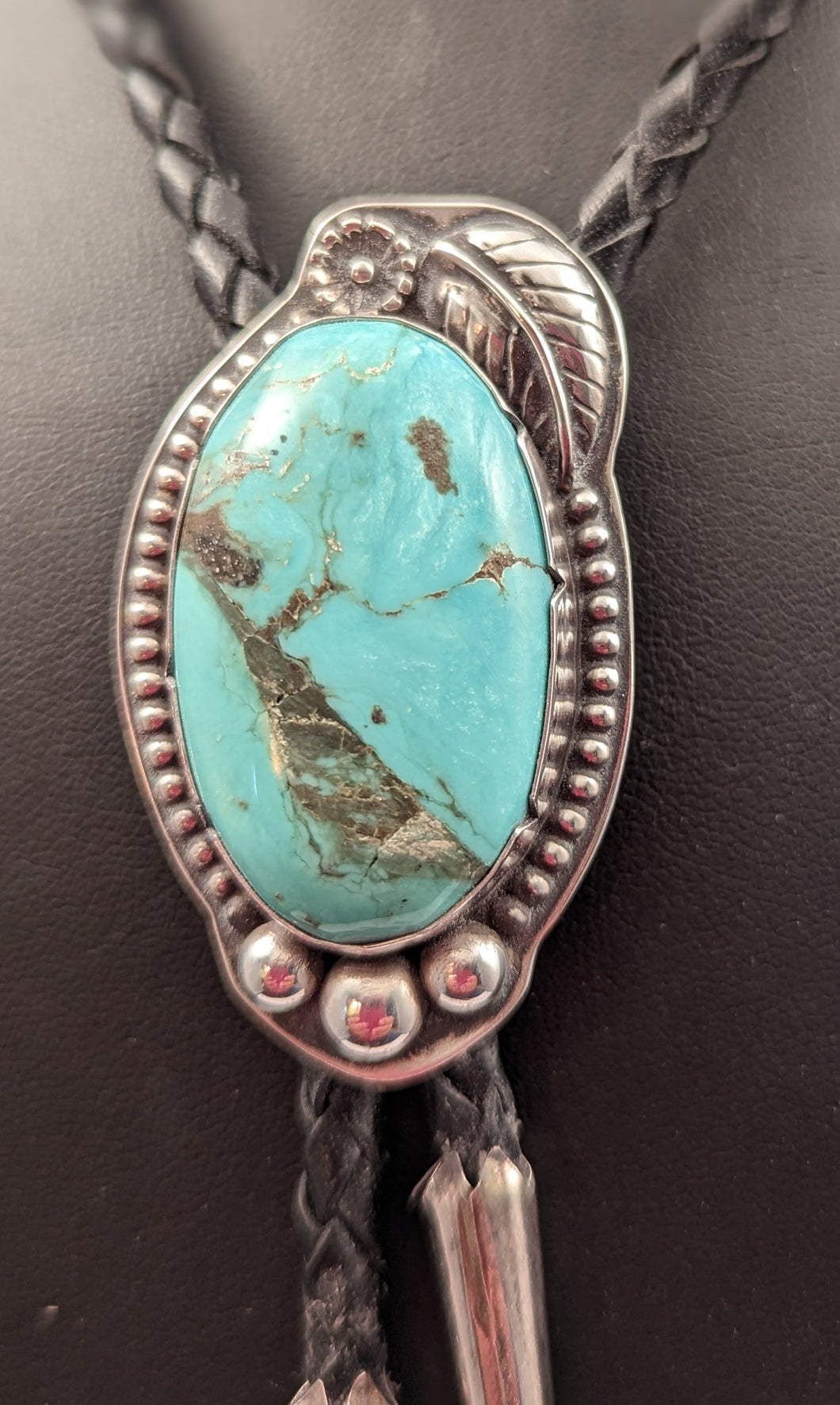 Turquoise Sterling Silver Bolo Tie-35 ct