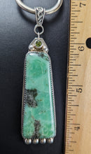 Load image into Gallery viewer, Variscite with 4mm Tourmaline Crystal Sterling Silver Pendant
