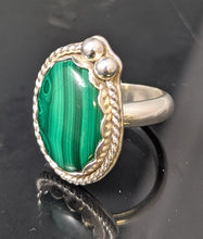 Load image into Gallery viewer, Malachite Sterling Silver Ring size 6