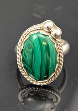 Load image into Gallery viewer, Malachite Sterling Silver Ring size 6