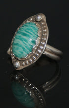 Load image into Gallery viewer, Amazonite Sterling Silver Ring-10 carats Size 7

