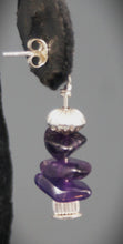 Load image into Gallery viewer, Amethyst 3-chips post earrings