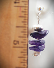 Load image into Gallery viewer, Amethyst 3-chips post earrings