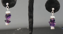 Load image into Gallery viewer, Amethyst 3-chips post earrings