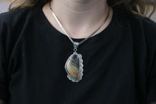 Load image into Gallery viewer, Picasso Marble Sterling Silver Pendant- 55 carats
