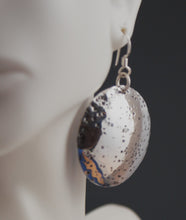 Load image into Gallery viewer, Earrings Sterling Silver Speckled Dome