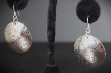 Load image into Gallery viewer, Earrings Sterling Silver Speckled Dome