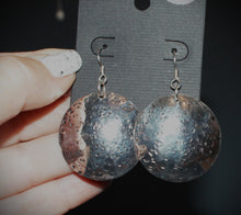 Load image into Gallery viewer, Speckled Sterling Silver Domed earrings