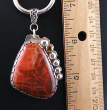 Load image into Gallery viewer, Laguna Agate with Tourmaline crystal Sterling Silver Pendant