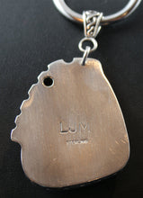 Load image into Gallery viewer, Laguna Agate with Tourmaline crystal Sterling Silver Pendant