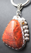 Load image into Gallery viewer, Laguna Agate with Tourmaline crystal Sterling Silver Pendant