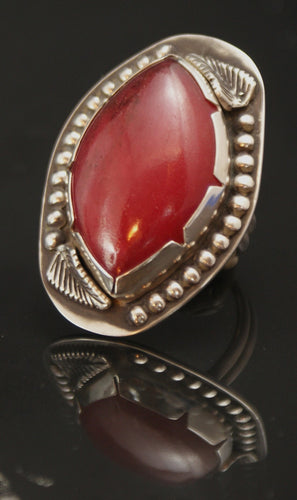 Thulite Sterling Silver Ring size 7.5