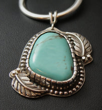 Load image into Gallery viewer, Turquoise - Nacozari Serrated Bezel Sterling Silver Pendant-28 carats