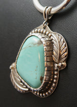 Load image into Gallery viewer, Turquoise - Nacozari Serrated Bezel Sterling Silver Pendant-28 carats
