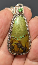 Load image into Gallery viewer, Turquoise Sterling Silver Pendant- 26ct with 4mm Cubic Zirconia