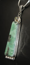 Load image into Gallery viewer, Variscite with 4mm Tourmaline Crystal Sterling Silver Pendant