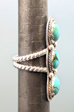 Load image into Gallery viewer, Turquoise Sterling Silver 3 Stone Ring-size 9
