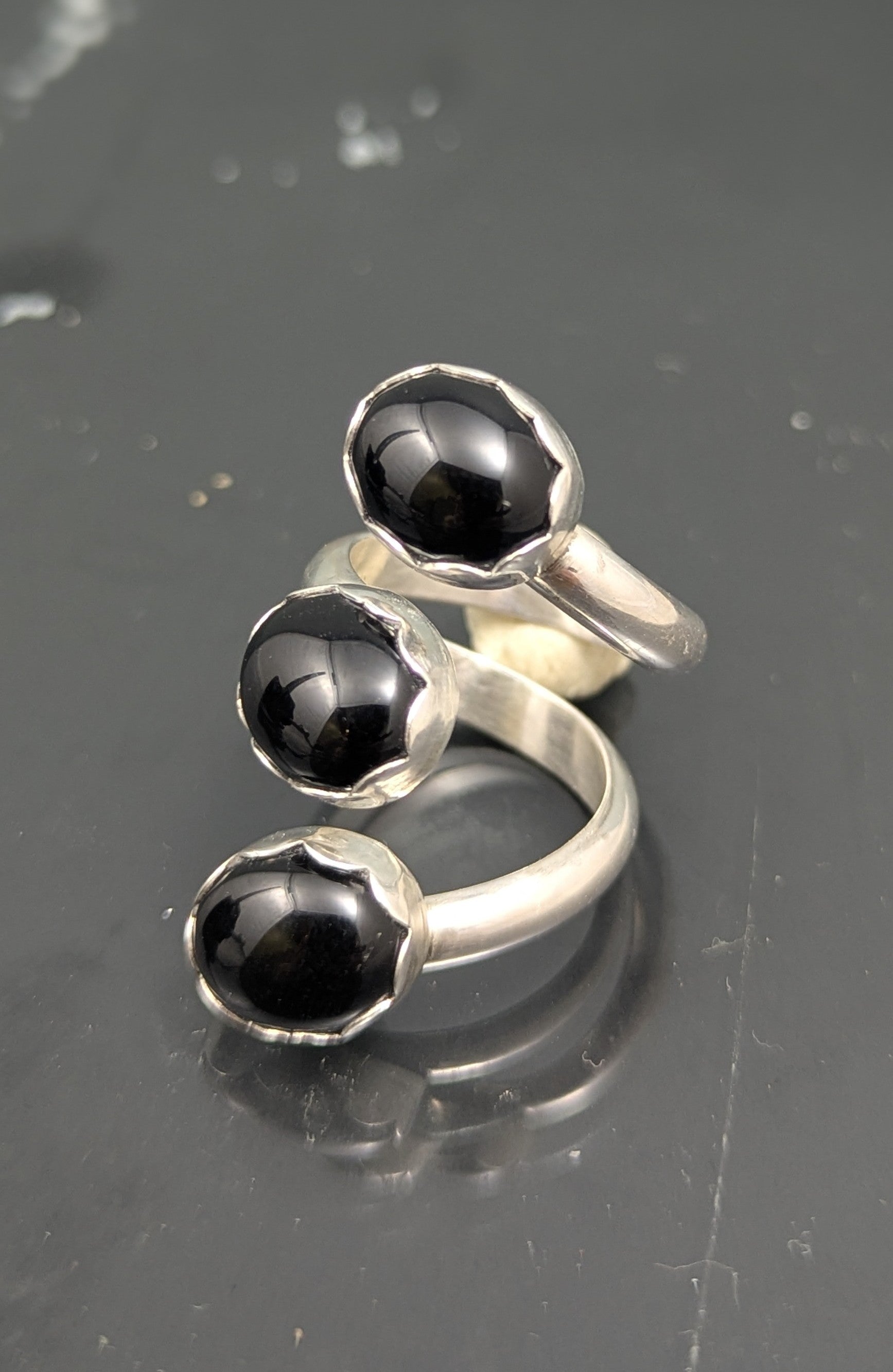 Sterling silver rings with semi-precious gemstones, for men and
