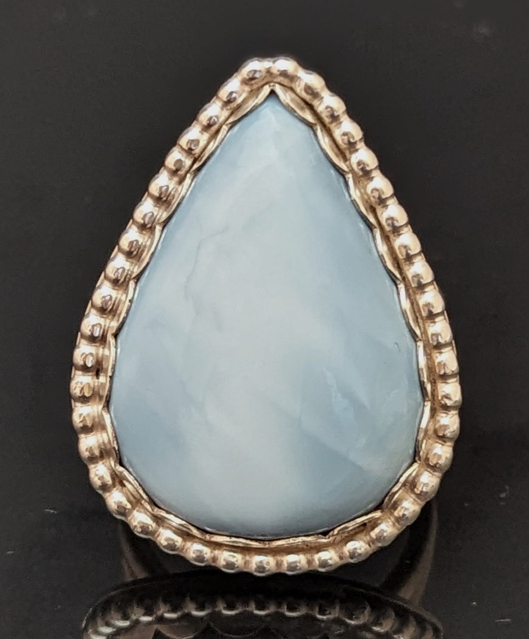 Blue Opal Sterling Silver Ring size 8