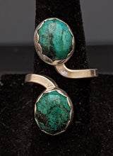 Load image into Gallery viewer, Chrysocolla 2-Stone adjustable ring size 5.5-6.5
