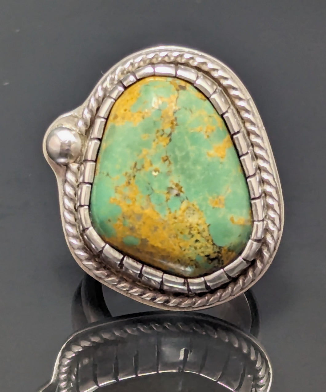 Turquoise- Cripple Creek Sterling Silver  ring Size 6