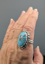 Load image into Gallery viewer, Turquoise Sterling Silver Ring size 9.75
