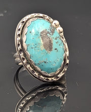 Load image into Gallery viewer, Turquoise Sterling Silver Ring size 9.75
