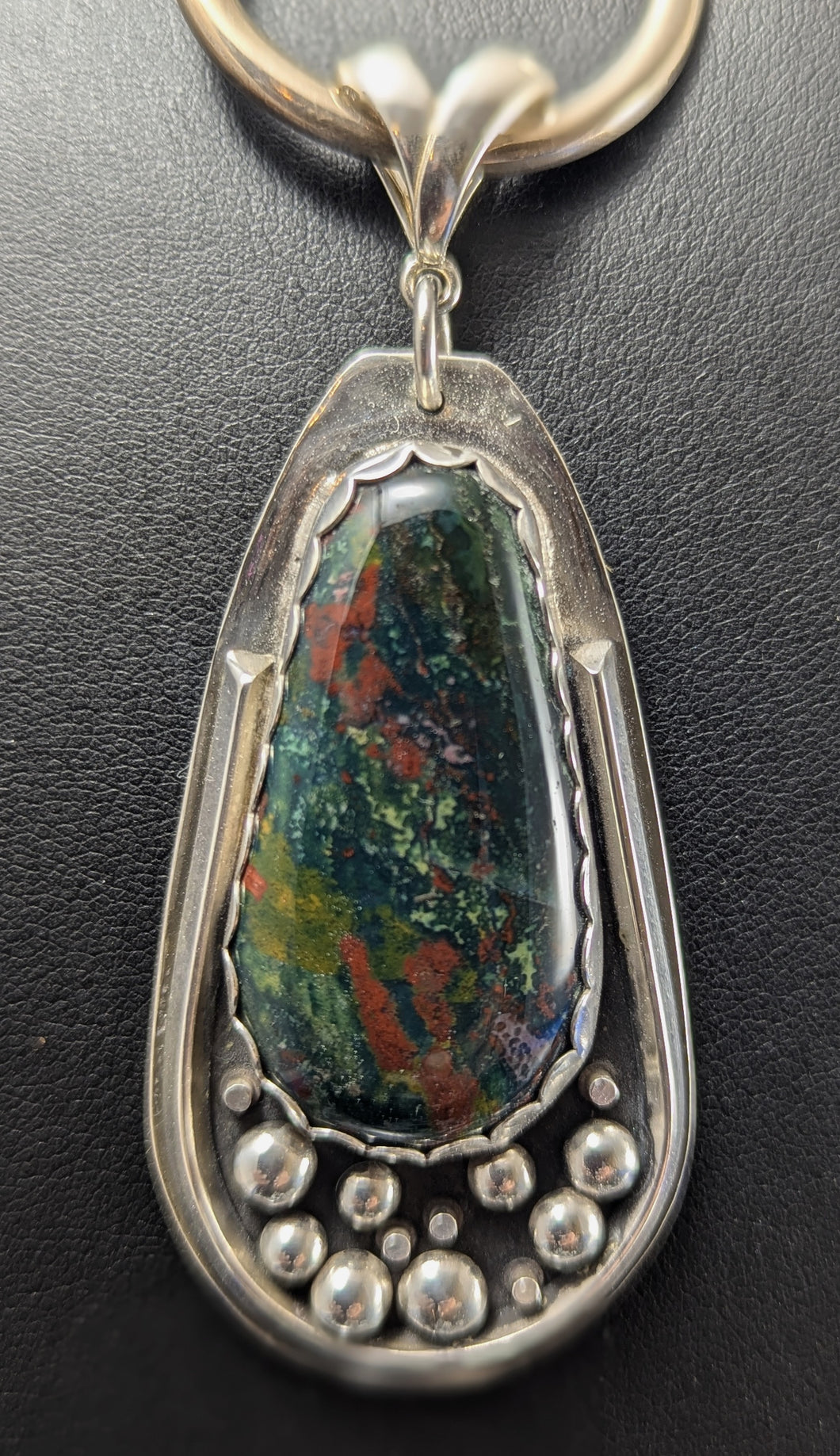 Blood Stone Sterling Silver Pendant