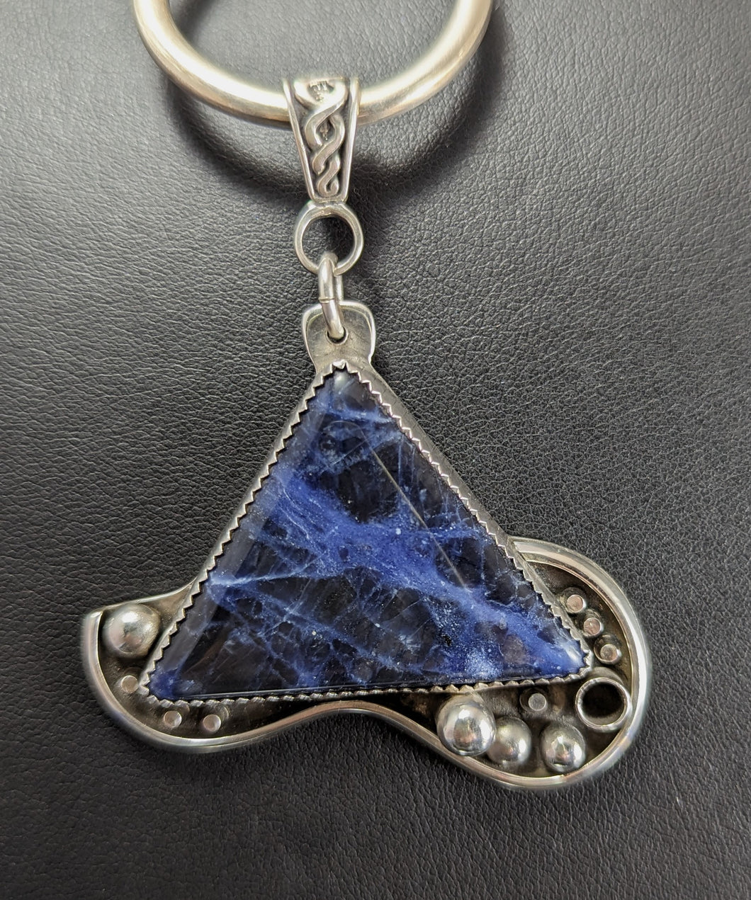 Sodalite Sterling Silver Triangle Pendant