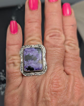 Load image into Gallery viewer, Charoite Sterling Silver Ring Size 9
