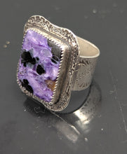 Load image into Gallery viewer, Charoite Sterling Silver Ring Size 9
