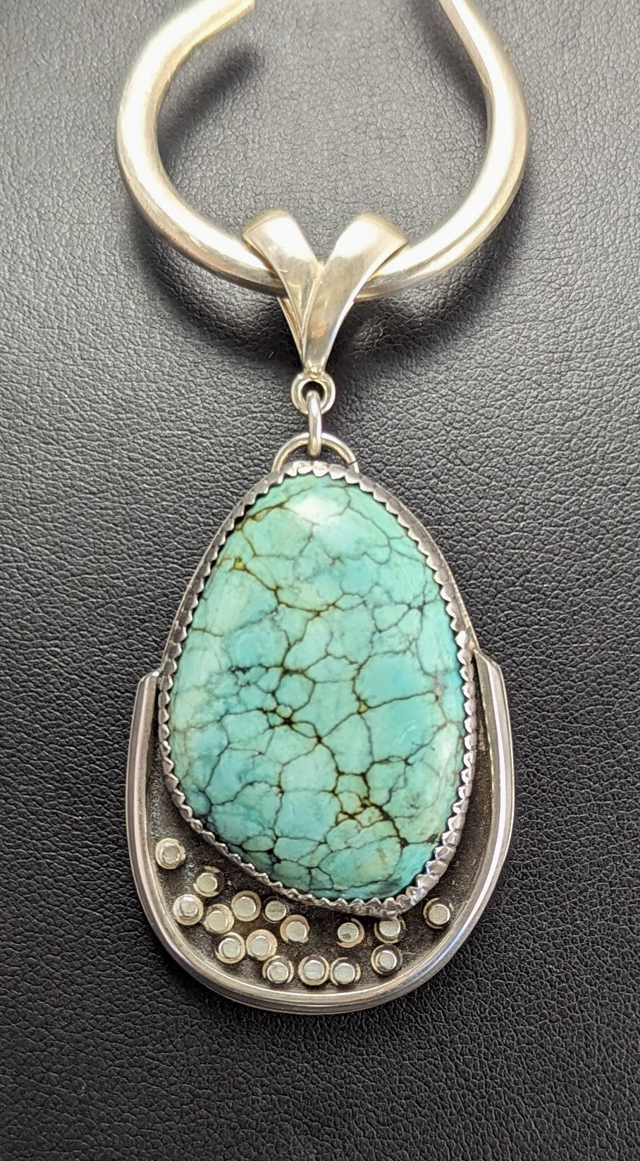 Turquoise Sterling Silver Pendant-22 ct