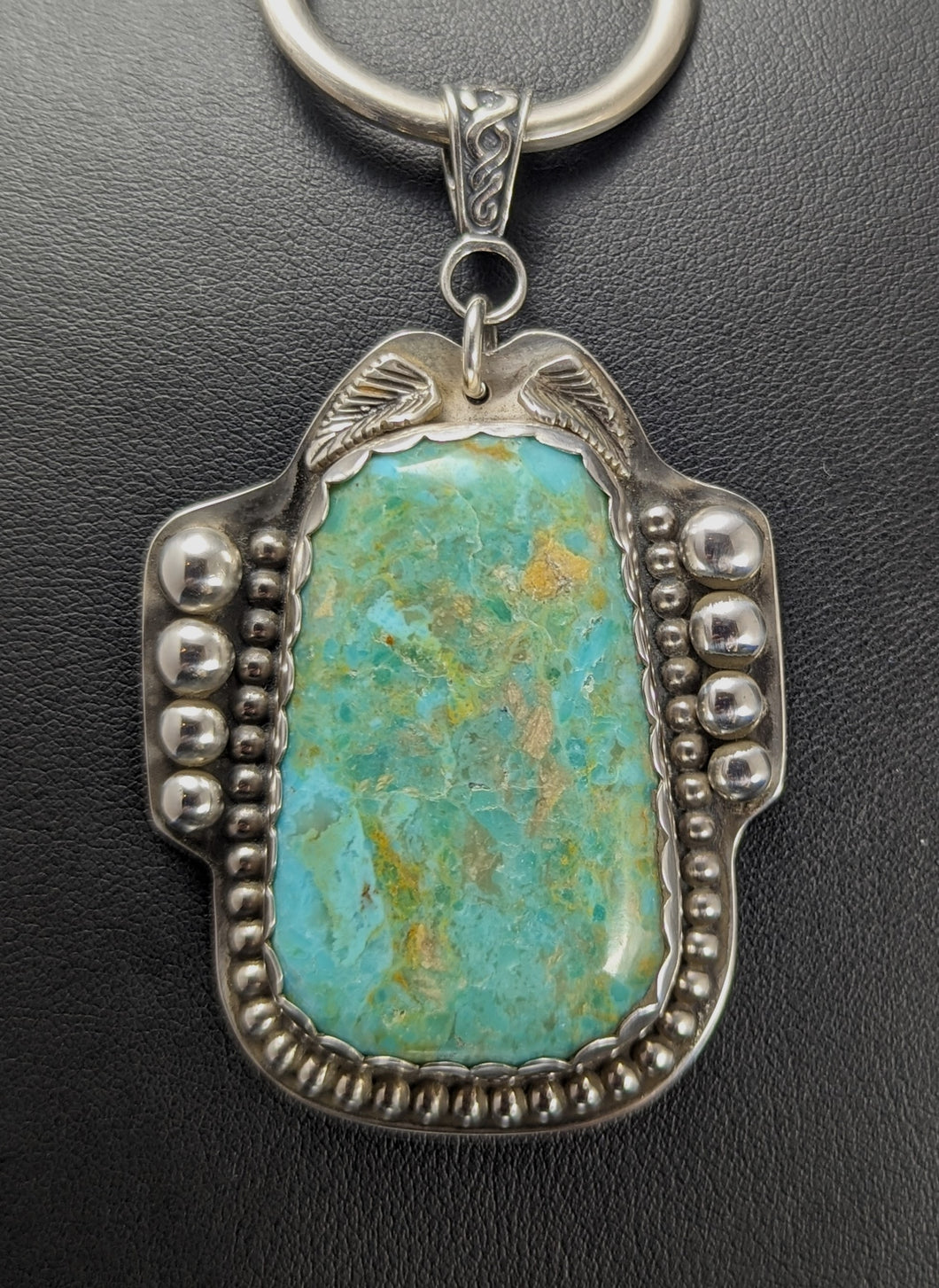 Turquoise Sterling silver Pendant- 60 ct Nevada #9