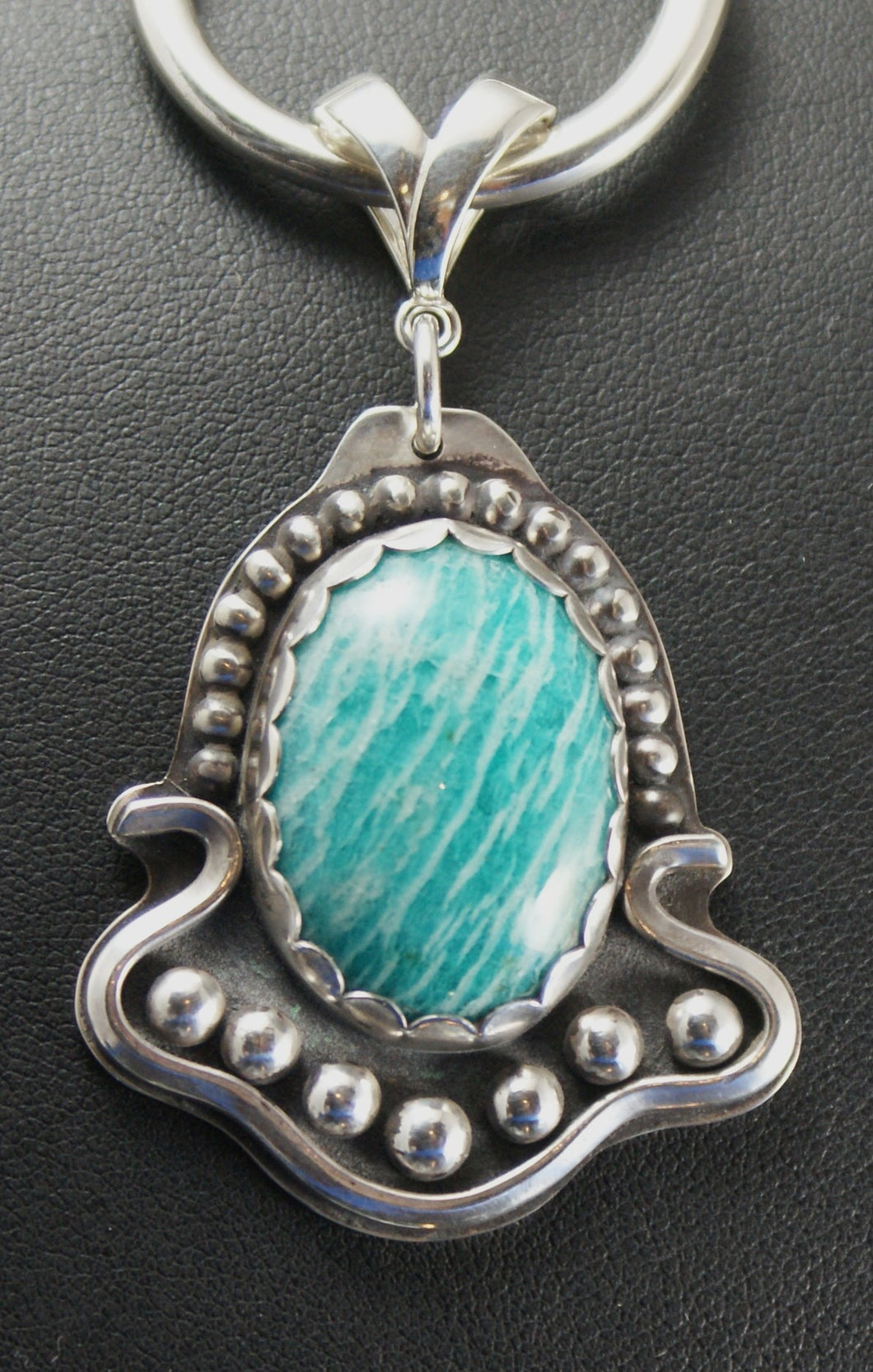 Sterling silver amazonite pendant
