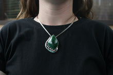 Load image into Gallery viewer, Malachite Sterling Silver Pendant 70 carat
