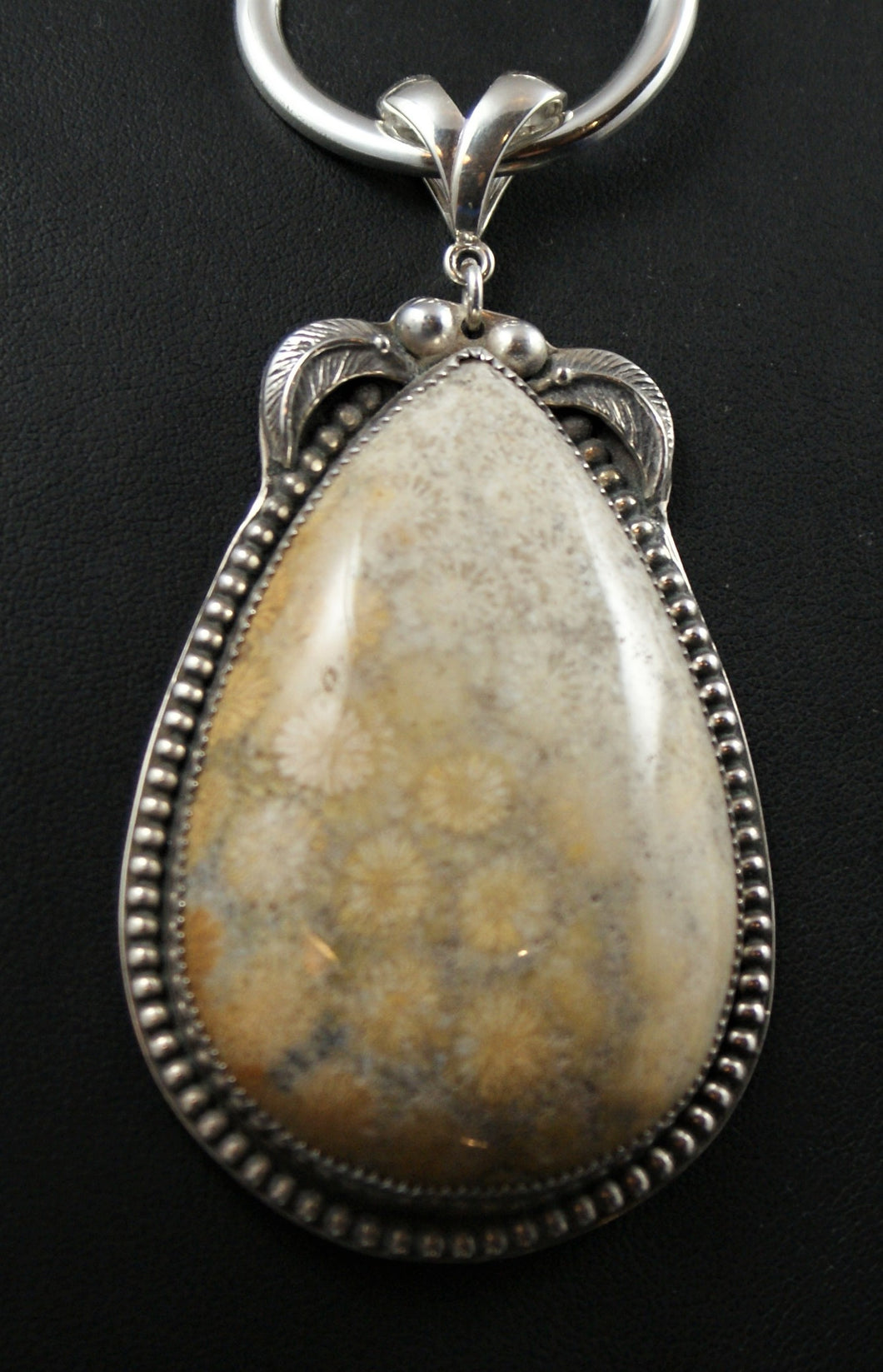 Fossilized Coral Sterling Silver Pendant 