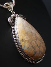 Load image into Gallery viewer, Fossilized Coral Sterling Silver Pendant- 147.5 carats
