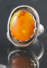 Load image into Gallery viewer, Orange Agate Sterling Silver Ring size 7.5
